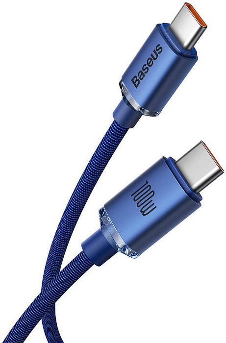 Купить Кабель Baseus Crystal Shine (CAJY000703) USB-C/USB-C 100W 2m (Blue) 1208771